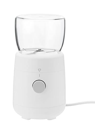 RIG-TIG Kaffeemühle FOODIE - Automatischer, elektrischer Mixer, Zerkleinerer für Kaffeebohnen, Gewürze - Ein-Knopf-Bedienung - Glas, Borosilikat, Kunststoff, Edelstahl - Tragbar & Kompakt - Weiß