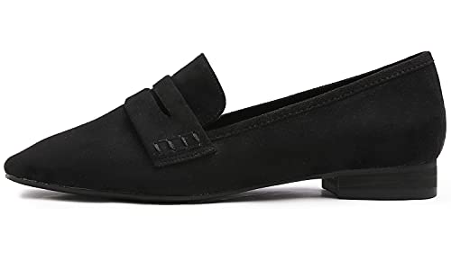Image of FEVERSOLE Women's Fashion Dress Comfort Low Heel Office Penny Loafer Flats