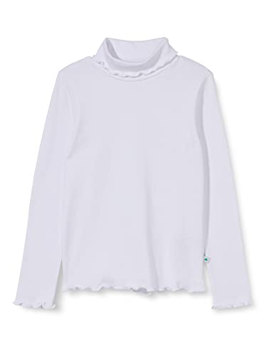 Blue Seven Maglione a Collo Alto, Basics in Pregiata qualità a Coste T-Shirt, Bianco Orig, 110 cm Bambine e Ragazze