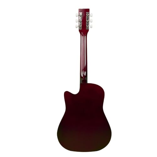 Image of Henrix 38C 38 Inch Cutaway Basswood Acoustic Guitar With Dual Action Truss Rod, Gigbag, Picks, String Set, String Winder, Strap, Polishing Cloth & Ebook - Natural