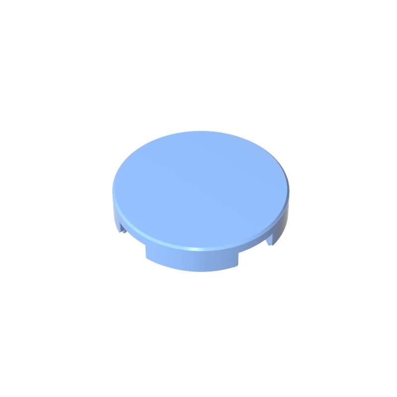 Gobricks 14769 Circular Plate Tile Round 2x2 with Bottom Stud Holder 50 Pieces GDS-611 Compatible with Lego Building Blocks Color:Bright Light Blue