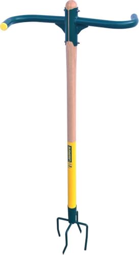 Leborgne - Rotogrif Naturovert - Griffe Rotative 4 Dents - Outillage de Jardinage - Idéal pour la Préparation des Sols Avant Culture - Manche en Bois PEFC 100% - Vert