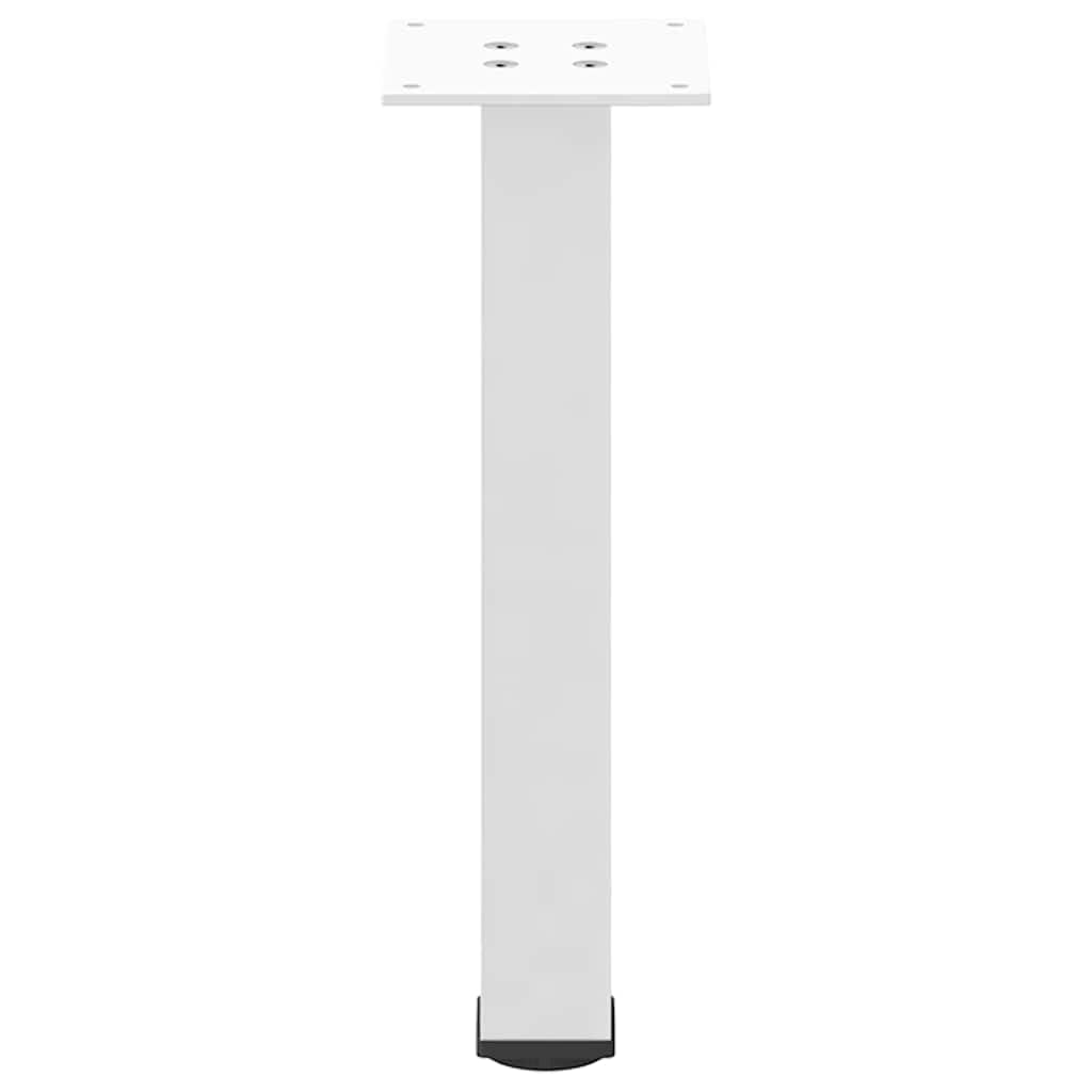 Couchtischbeine 4 Stück Weiß 42-44 cm aus Stahl Höhenverstellbar mit Nivellierfüßen für Möbel DIY BAU