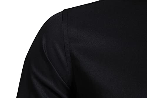 Men’s Banded Collar(Mandarin Collar) Long Sleeve Casual Solid Fancy Dress Shirts3