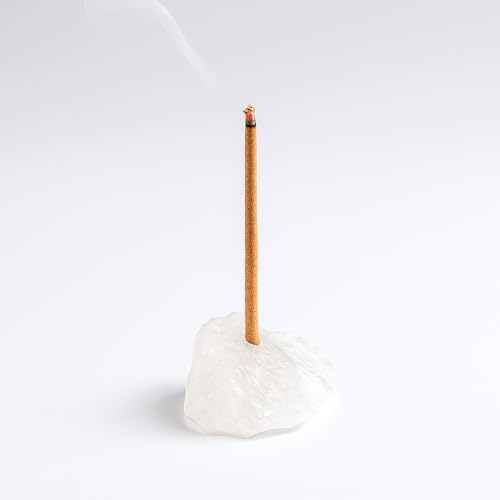 Urban Nest Porta Incenso in Cristallo Naturale, Pietra Decorativa per Meditazione, Purificazione Energetica, Guarigione Emotiva, Crescita Spirituale & Decorazioni per la Casa (Quarzo Trasparente)