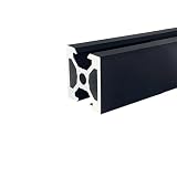 GRASAKY 2020N2 Aluminium-Extrusionsprofil, V-Schlitz-Typ, doppelseitige Dichtung, Vierkantrohr for DIY-Regale, Montagelinie, europäischer Standard Rahmen(Schwarz,150mm 5.91")