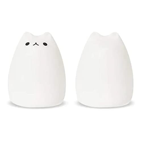 Lámpara de mesa de noche gato LED recargable con USB miniatura 2