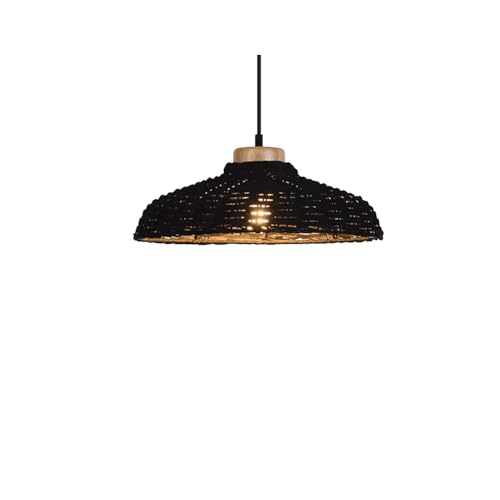 Lustre en bois tressé à la main, suspension chic et rétro