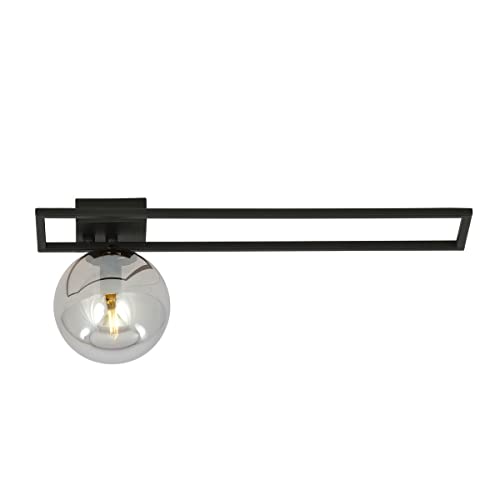 Plafonnier EMIBIG LIGHTING IMAGO 1C noir et graphite avec diffuseur en verre
