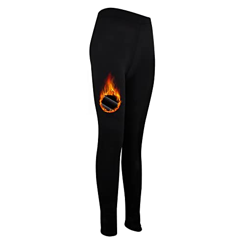 SHEIN Essnce Leggings Térmicos Con Forro Polar De Color Liso Y