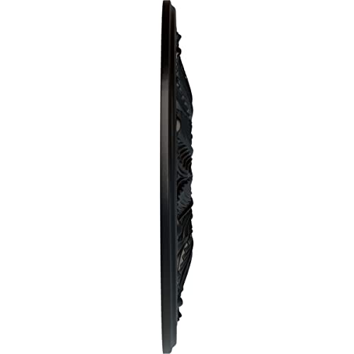 Image of Ekena Millwork CM22BOBLF 22 5 /8 OD x 1 3 /4 P Bordeaux Ceiling Medallion (fits Canopies up to 3 1 /4), Jet Black
