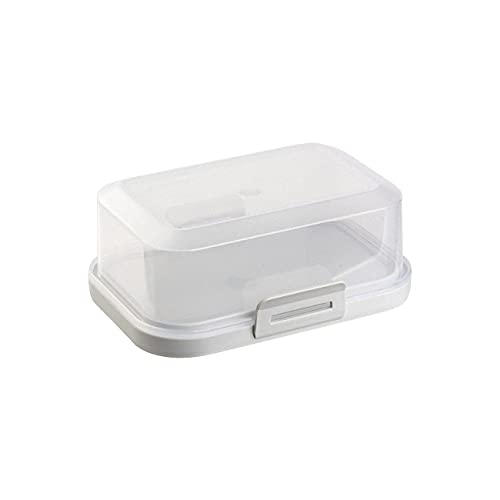 Engelland 1 beurrier empilable de qualité supérieure avec fermeture - Boîte en plastique - Rangement parfait dans le réfrigérateur - Sans BPA - Multi-usages - Gris Cover