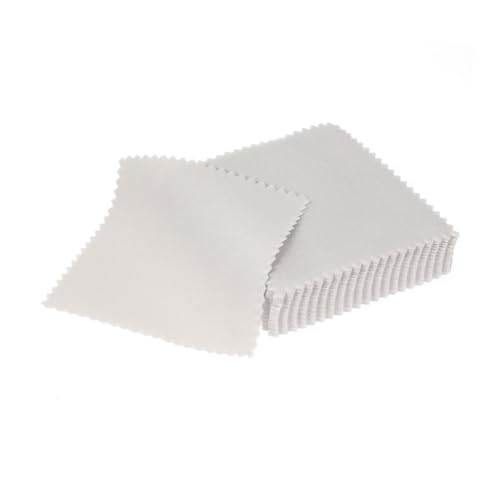 KOCKSHION Ergonomic Suede Cleaning Cloth Set 100pcs for Glasses Jewelry and Phone Screens Grey 8x8cm