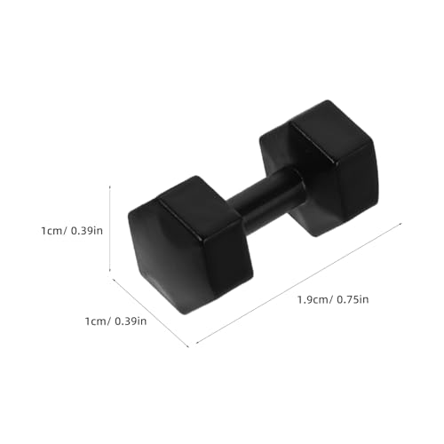 Veemoon Dollhouse Dumbbells, 3Pcs Miniature Dollhouse Accessories Mini Crafts Weights Gym Sport Playset Mteal Model Furniture House Accessories for Fitness Micro Scenes