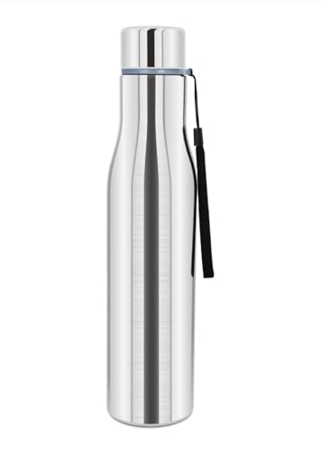 Image of KEMP DELIZIO Edition Stainless Steel Fridge Water Bottle 1000 ML | 1 L | Single Walled | Office | Gym | Travelling | Leak Proof LID | ECO Friendly | BPA Free | for Adult, Kids