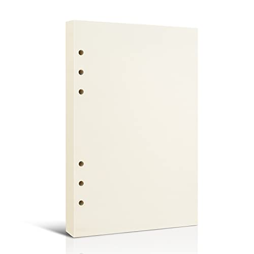 A5 Blank Refill Paper for 6-Ring Binders Planner Traveller Journal Notebook Dairy,Filler Paper Insert, 80 Sheets 160 Pages, Blank