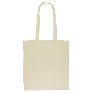 eBuyGB Duidelijke Natuurlijke Resuable Katoenen Shopper Tote Schouder Canvas Boodschappentas