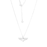 Golders Elegantes Damen Collier 925 Sterling Silber mit Zirkonia geflügeltem Herz...