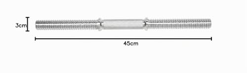 Barres d'haltères courtes pro 45 cm avec surface de fixation filetée chromée Avec fermoirs en étoile 30/31 mm – vue 5