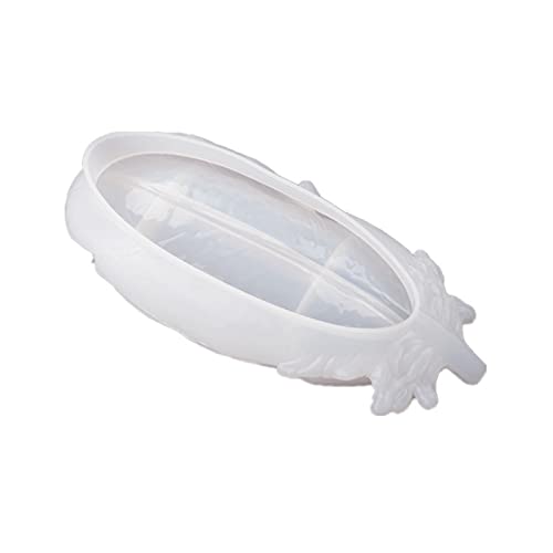 BanteyBanatey ® Resin Art Silicone Casting Mould Epoxy Mold Silicon Jewellery Moulds DIY Feather Leaf Trinket Tray Dish Design (Pack of 1)-image-29