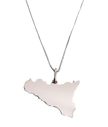 Collana Uomo Donna Regione Sicilia In Argento 925 Personalizzata