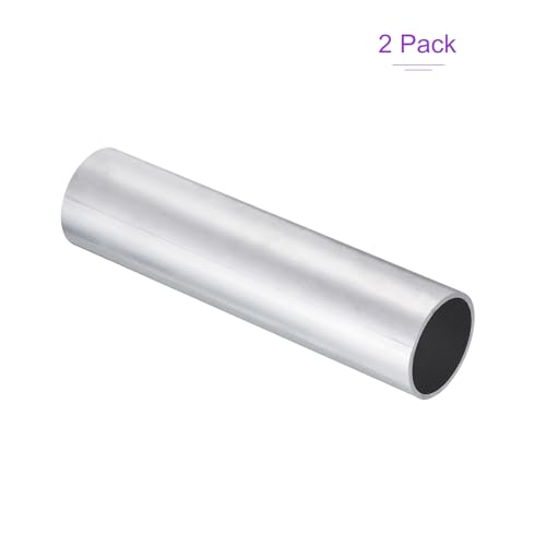 DMiotech 2er Pack (50mm Außendurchmesser x 45mm Innendurchmesser) 6061 Aluminium Rundrohr 200mm Länge Industriemetallrohr für Maschinenrahmenbau DIY-Projekte