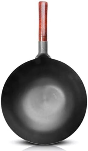 Wok de hierro fundido con mango de madera 36 cm miniatura 2