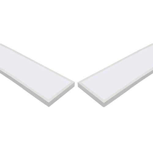 Jandei - Pack x2 Panel Plafón LED de Superficie Retroiluminado 120x30cm, Potencia 60W, 5000 Lumenes, Marco Blanco, Driver Incluído (Blanco Frío 6000k)