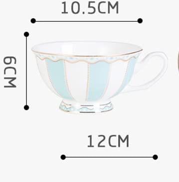 Kubki do kawy spodek zestaw z łyżką vintage porcelanowy zestaw filiżanek do kawy, biały niebieski zestaw filiżanek do herbaty ze złotym wykończeniem i pudełkiem prezentowym na herbatę