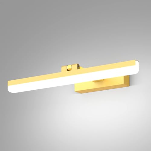 Bacane LED Vanity Lights Makeup Light IP44 Bathroom Lighting Fixtures Over Mirror Modern Wall Light Indoor Picture Light White Light (Gold-40CM)