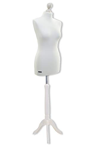 Schneiderpuppe LUCCESI | zum Probierpreis! | Größen S - XL (Female) | Torso Size: M/L (38-40) | Wechselbezug Creme-Weiss | Standfuss Weiss | Damen - Schaufensterpuppe