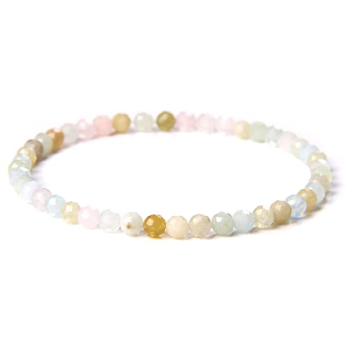Bracelet en Labradorite Fait à la Main - Cadeau Idéal Femme en Quartz et Morganite Facettée