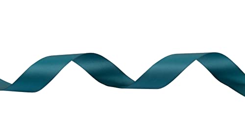 Fondersy 22mmX 91M Double Faced Satin Ribbon Teal Polyester Ribbon for Gift Wrapping Wedding Decoration Floral Arrangement Crafts - Image 3