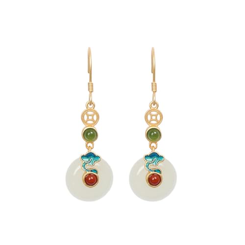 Boucles d'oreilles nuages argent S925 pour peaux sensibles et jade
