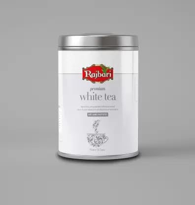 Rajbari Premium White Tea (50g/50Cups) | 100% Natural Handpicked Rare Tea | Anti-Aging White Tea Tin (50 g).