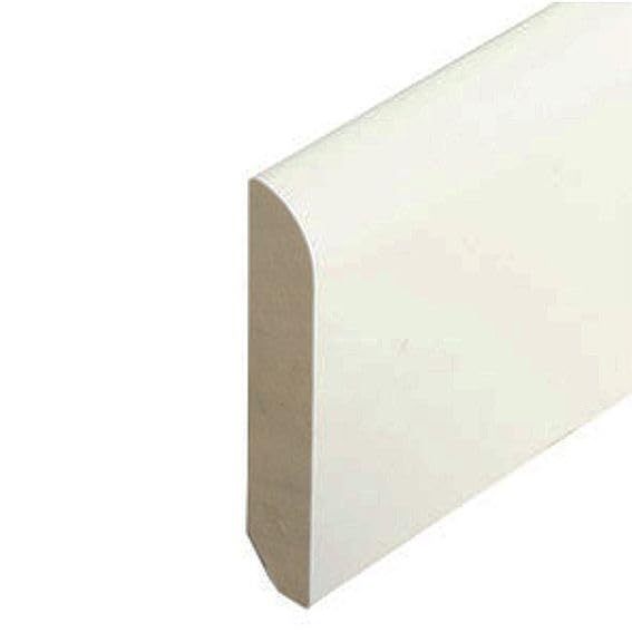 PROVISTON - Zócalo de madera maciza, 10 x 58 x 2400 mm, madera maciza, color blanco, para pegar, atornillar y clavar, rodapié de 12 metros, 5 unidades