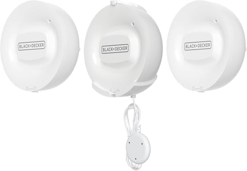 Black & Decker Smart Wi-Fi Water Sensor for Home, Wireless Leak Detector with App Alerts, Remote Monitoring, Freeze Detection, Instant Notifications, Battery-Powered Smart Water Alarm - 3 Pack
