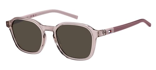 Tommy Hilfiger Gafas de sol unisex para niños (paquete de 1), 35J rosa/marrón, 48 mm