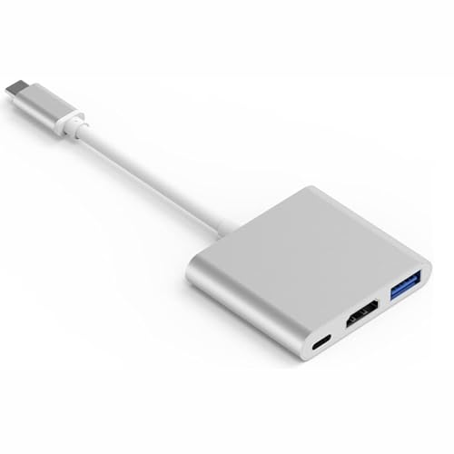 WEETOTUNG USB C to HDMI Adapter 3-in-1 USB-C Hub - 4K HDMI Output 100W PD Charging USB 3.0 Aluminum Digital AV Converter - Compatible with MacBook Pro/Air iPad Dell XPS Surface HP Samsung Chromebook