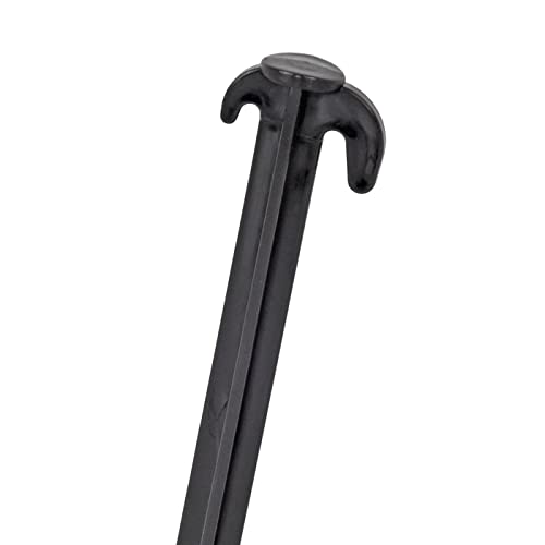 VOSS.farming 30x Kunststoff Heringe 19,5cm schwarz Doppelhaken Bodenanker Camping Zelt