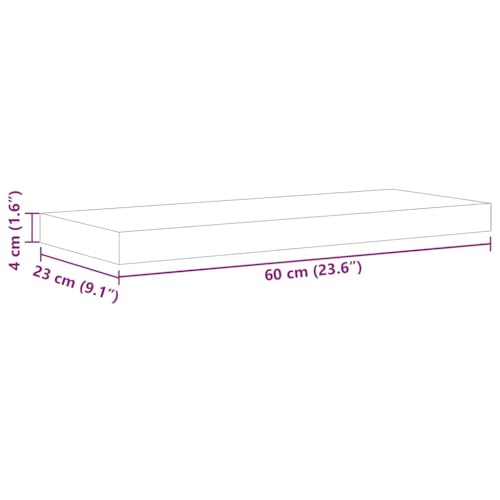 Étagère murale stable pour livres et déco chêne MDF - 3