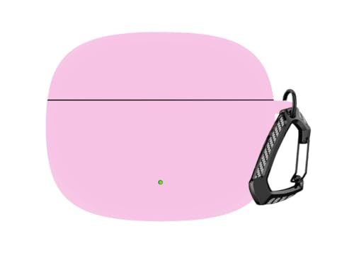 Image of Anvique Silicone Case Cover for Oneplus Nord Buds 4 Pro, Scratch Resistance, Shock Absorption, with Premium Carabiner (Pink T)