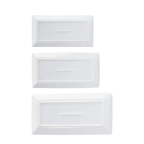 Amazon Basics 3-Piece Porcelain Serving Platters, Oven Safe, for Entertaining, Appetizer, Dinner, Dessert, 12.75 inch, 11 inch, 10 inch, White by Amazon Basics - Image 3