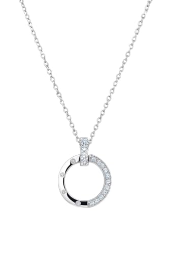 MIAMI Jewellery Silver Plated Circular Pendant Necklace for Woman...