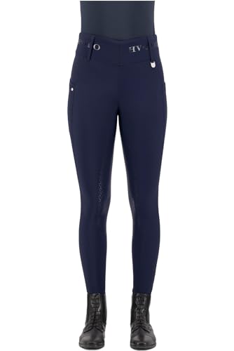 HV Polo Riding Tights Favourite Culotte Équitation Marine Premium Grip Intégral Haute Taille Femme