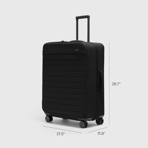Away Softside Large Checked Suitcase, 29 Inch Expandable Luggage For Men & Women, Durable Nylon Exterior, TSA Approved Lock, Ideal For Trips 2+ Weeks, Jet Black