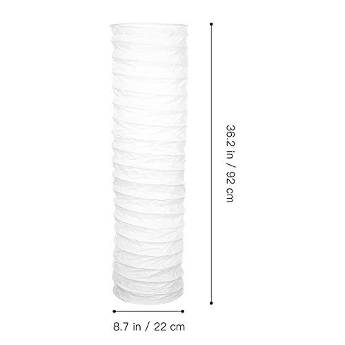 Paper Floor Lamp Shade Rice Paper Standing Light Cover Modern Japanese Style Light Bulb Cage Guard for Room Bedroom Hotel (White) - Image 2