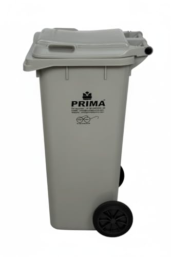 Image of Prima Plastic Manual-Lift Garbage Waste Dustbin with Wheels 120 Ltr Mix