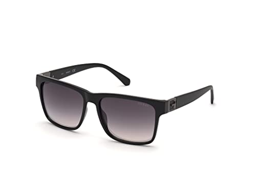 GUESS Factory Men's Gu00004 Polarized Squared Sunglasses, Shiny Black Frame W/Red, NS