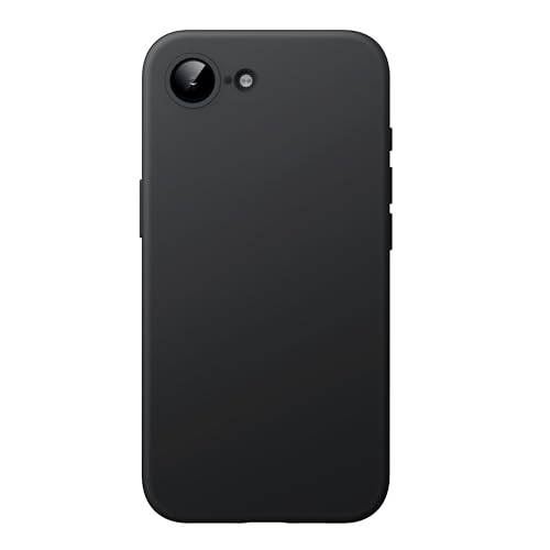 JETech Capa Silicone Líquido para iPhone 16e 6,1 Polegadas 2025, Case Protetora de Corpo Inteiro com Toque Macio e Sedoso, Capinha Antirriscos com Forro de Microfibra (Preto)